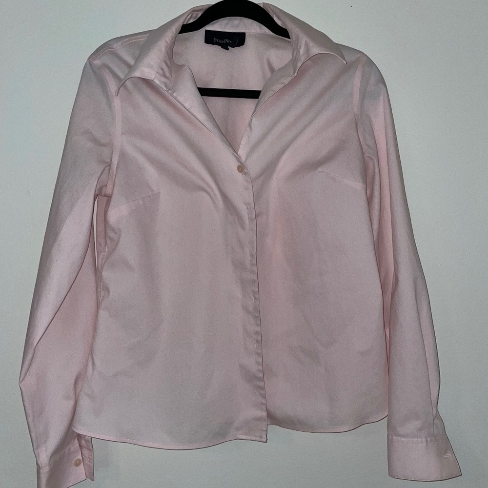 Pink Evan-Picone Collard Shirt